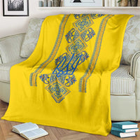 Vyshyvanka Day Blanket Ukrainian Folk Traditions Pattern Yellow Version