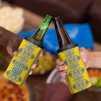 Vyshyvanka Day 4 in 1 Can Cooler Tumbler Ukrainian Folk Traditions Pattern Yellow Version