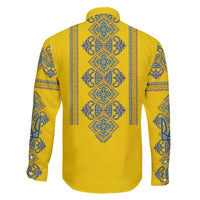 Vyshyvanka Day Family Matching Long Sleeve Bodycon Dress and Hawaiian Shirt Ukrainian Folk Traditions Pattern Yellow Version