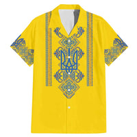 Vyshyvanka Day Family Matching Mermaid Dress and Hawaiian Shirt Ukrainian Folk Traditions Pattern Yellow Version