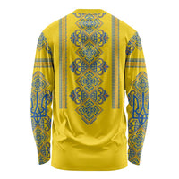 Vyshyvanka Day Long Sleeve Shirt Ukrainian Folk Traditions Pattern Yellow Version