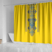 Vyshyvanka Day Shower Curtain Ukrainian Folk Traditions Pattern Yellow Version