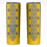 Vyshyvanka Day Skinny Tumbler Ukrainian Folk Traditions Pattern Yellow Version