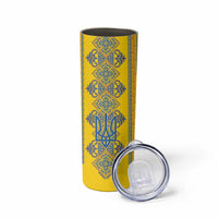 Vyshyvanka Day Skinny Tumbler Ukrainian Folk Traditions Pattern Yellow Version