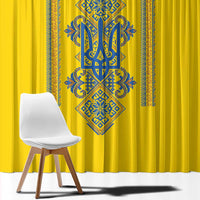 Vyshyvanka Day Window Curtain Ukrainian Folk Traditions Pattern Yellow Version