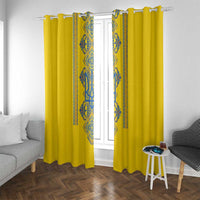 Vyshyvanka Day Window Curtain Ukrainian Folk Traditions Pattern Yellow Version