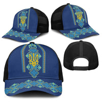 Vyshyvanka Day Baseball Net Cap Ukrainian Folk Traditions Pattern Blue Version