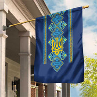 Vyshyvanka Day Garden Flag Ukrainian Folk Traditions Pattern Blue Version