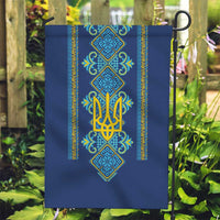 Vyshyvanka Day Garden Flag Ukrainian Folk Traditions Pattern Blue Version