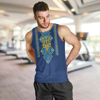 Vyshyvanka Day Men Tank Top Ukrainian Folk Traditions Pattern Blue Version