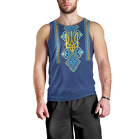 Vyshyvanka Day Men Tank Top Ukrainian Folk Traditions Pattern Blue Version