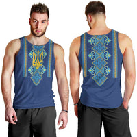 Vyshyvanka Day Men Tank Top Ukrainian Folk Traditions Pattern Blue Version