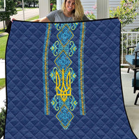 Vyshyvanka Day Quilt Ukrainian Folk Traditions Pattern Blue Version