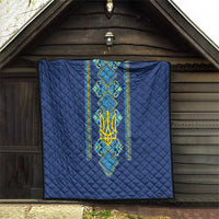 Vyshyvanka Day Quilt Ukrainian Folk Traditions Pattern Blue Version