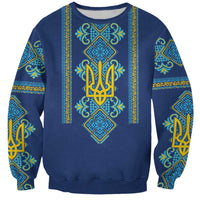 Vyshyvanka Day Sweatshirt Ukrainian Folk Traditions Pattern Blue Version