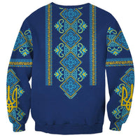 Vyshyvanka Day Sweatshirt Ukrainian Folk Traditions Pattern Blue Version