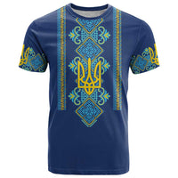 Vyshyvanka Day T Shirt Ukrainian Folk Traditions Pattern Blue Version