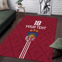 Custom Latvia Football Area Rug Latvijas Go Champion Folk Pattern