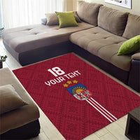 Custom Latvia Football Area Rug Latvijas Go Champion Folk Pattern