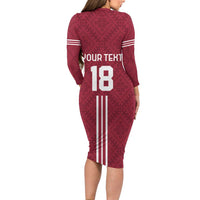 Custom Latvia Football Family Matching Long Sleeve Bodycon Dress and Hawaiian Shirt Latvijas Go Champion Folk Pattern
