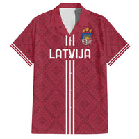 Custom Latvia Football Family Matching Puletasi and Hawaiian Shirt Latvijas Go Champion Folk Pattern