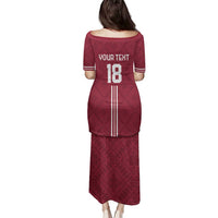 Custom Latvia Football Family Matching Puletasi and Hawaiian Shirt Latvijas Go Champion Folk Pattern