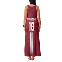 Custom Latvia Football Family Matching Tank Maxi Dress and Hawaiian Shirt Latvijas Go Champion Folk Pattern