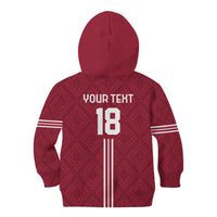 Custom Latvia Football Kid Hoodie Latvijas Go Champion Folk Pattern