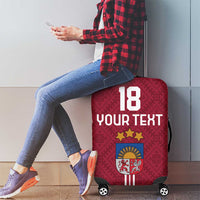 Custom Latvia Football Luggage Cover Latvijas Go Champion Folk Pattern
