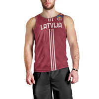 Custom Latvia Football Men Tank Top Latvijas Go Champion Folk Pattern