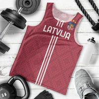 Custom Latvia Football Men Tank Top Latvijas Go Champion Folk Pattern