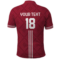 Custom Latvia Football Polo Shirt Latvijas Go Champion Folk Pattern