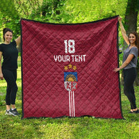 Custom Latvia Football Quilt Latvijas Go Champion Folk Pattern