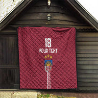 Custom Latvia Football Quilt Latvijas Go Champion Folk Pattern