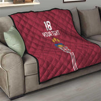 Custom Latvia Football Quilt Latvijas Go Champion Folk Pattern