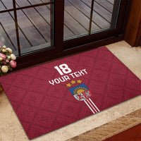 Custom Latvia Football Rubber Doormat Latvijas Go Champion Folk Pattern