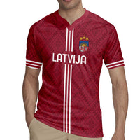 Custom Latvia Football Rugby Jersey Latvijas Go Champion Folk Pattern