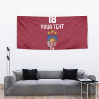 Custom Latvia Football Tapestry Latvijas Go Champion Folk Pattern