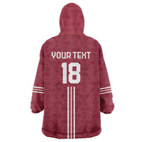 Custom Latvia Football Wearable Blanket Hoodie Latvijas Go Champion Folk Pattern