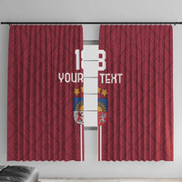 Custom Latvia Football Window Curtain Latvijas Go Champion Folk Pattern