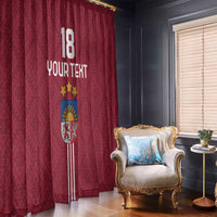 Custom Latvia Football Window Curtain Latvijas Go Champion Folk Pattern