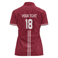 Custom Latvia Football Women Polo Shirt Latvijas Go Champion Folk Pattern