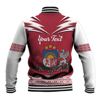 Personalized Latvia Baseball Jacket Latvijas Republika Folk Pattern