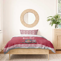 Personalized Latvia Bedding Set Latvijas Republika Folk Pattern