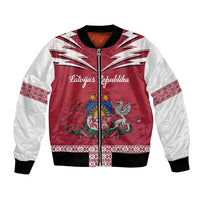 Personalized Latvia Bomber Jacket Latvijas Republika Folk Pattern