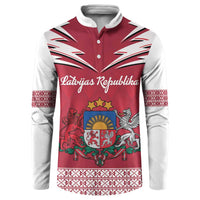 Personalized Latvia Button Sweatshirt Latvijas Republika Folk Pattern