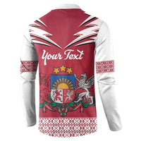 Personalized Latvia Button Sweatshirt Latvijas Republika Folk Pattern