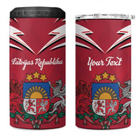 Personalized Latvia 4 in 1 Can Cooler Tumbler Latvijas Republika Folk Pattern