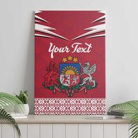 Personalized Latvia Canvas Wall Art Latvijas Republika Folk Pattern
