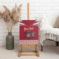 Personalized Latvia Canvas Wall Art Latvijas Republika Folk Pattern